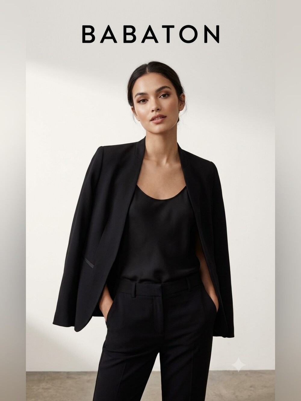 Babaton Open-Front Blazer - Black